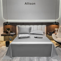 HKM-643603 Long-Staple Cotton Solid Color Flat Bed Sheet - 245x265cm, 100 Thread Count, Twill Weave