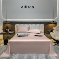 HKM-643603 Long-Staple Cotton Solid Color Flat Bed Sheet - 245x265cm, 100 Thread Count, Twill Weave