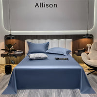 HKM-643603 Long-Staple Cotton Solid Color Flat Bed Sheet - 245x265cm, 100 Thread Count, Twill Weave