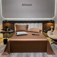 HKM-643603 Long-Staple Cotton Solid Color Flat Bed Sheet - 245x265cm, 100 Thread Count, Twill Weave