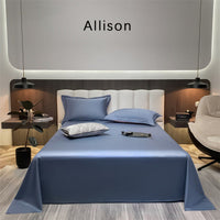HKM-643603 Long-Staple Cotton Solid Color Flat Bed Sheet - 245x265cm, 100 Thread Count, Twill Weave