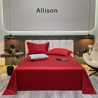 HKM-643603 Long-Staple Cotton Solid Color Flat Bed Sheet - 245x265cm, 100 Thread Count, Twill Weave