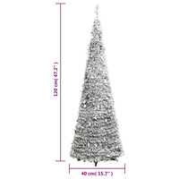 HKM-643603 Snow-Dusted Artificial Christmas Tree with 50 Warm White LEDs, 120 cm Height