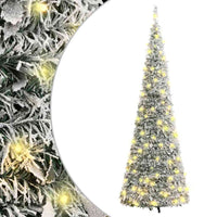 HKM-643603 Snow-Dusted Artificial Christmas Tree with 50 Warm White LEDs, 120 cm Height