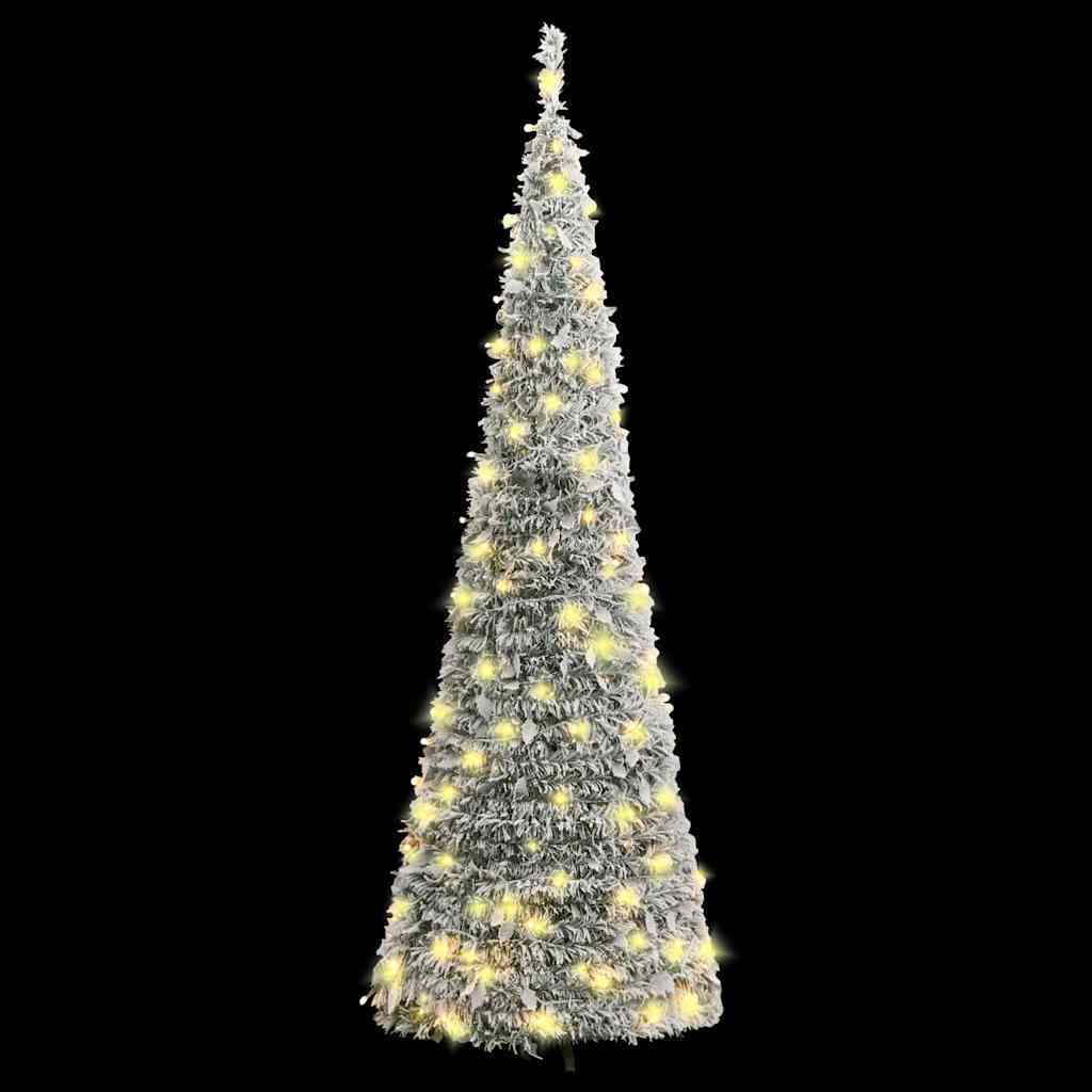 HKM-643603 Snow-Dusted Artificial Christmas Tree with 50 Warm White LEDs, 120 cm Height