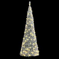 HKM-643603 Snow-Dusted Artificial Christmas Tree with 50 Warm White LEDs, 120 cm Height