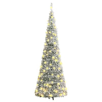 HKM-643603 Snow-Dusted Artificial Christmas Tree with 50 Warm White LEDs, 120 cm Height