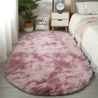 HKM-643603 Tie-Dyed Polyester Fiber Oval Carpet for Living Room and Bedroom Decor