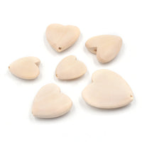 HKM-643731 Large Wooden Heart Pendants, DIY Craft Accessories, 20-40MM, Pack of 10