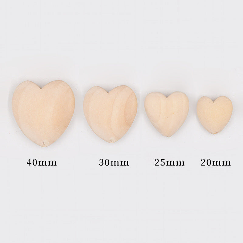 HKM-643731 Large Wooden Heart Pendants, DIY Craft Accessories, 20-40MM, Pack of 10