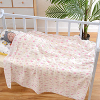 HKM-643795 Cotton Baby Blanket with Animal, Stripe, and Cartoon Patterns, Versatile Swaddling Cloth