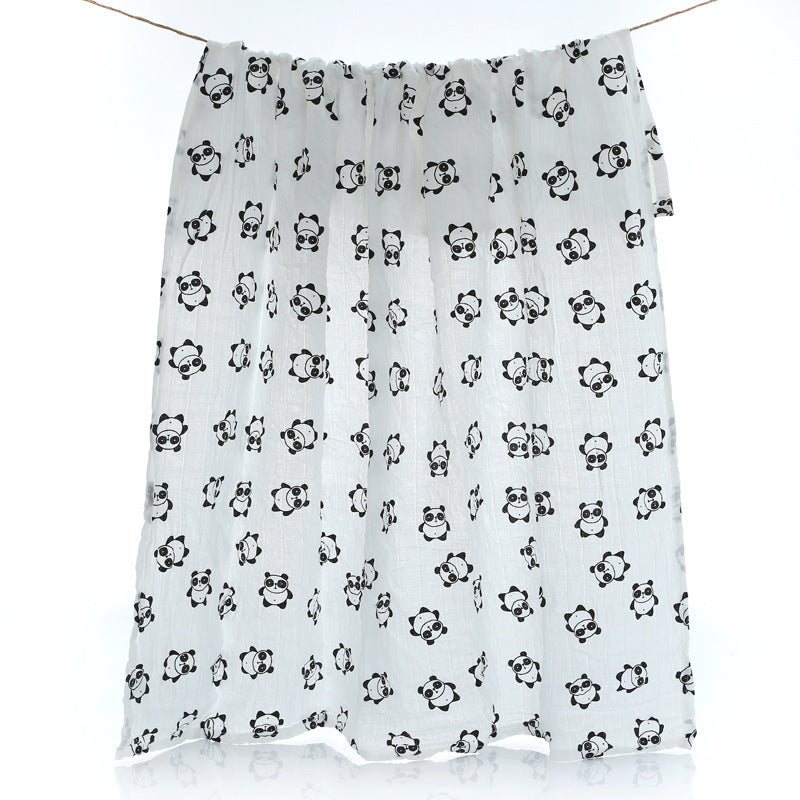 HKM-643795 Cotton Baby Blanket with Animal, Stripe, and Cartoon Patterns, Versatile Swaddling Cloth