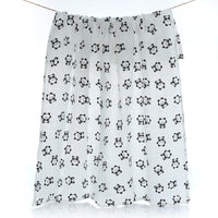 HKM-643795 Cotton Baby Blanket with Animal, Stripe, and Cartoon Patterns, Versatile Swaddling Cloth