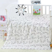 HKM-643795 Cotton Baby Blanket with Animal, Stripe, and Cartoon Patterns, Versatile Swaddling Cloth