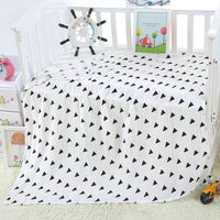 HKM-643795 Cotton Baby Blanket with Animal, Stripe, and Cartoon Patterns, Versatile Swaddling Cloth