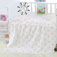 HKM-643795 Cotton Baby Blanket with Animal, Stripe, and Cartoon Patterns, Versatile Swaddling Cloth