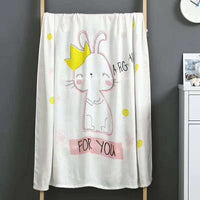 HKM-643795 Cotton Baby Blanket with Animal, Stripe, and Cartoon Patterns, Versatile Swaddling Cloth