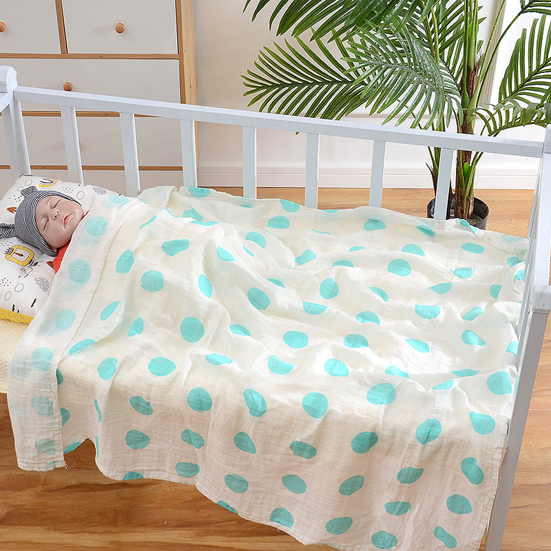 HKM-643795 Cotton Baby Blanket with Animal, Stripe, and Cartoon Patterns, Versatile Swaddling Cloth