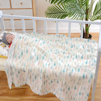 HKM-643795 Cotton Baby Blanket with Animal, Stripe, and Cartoon Patterns, Versatile Swaddling Cloth