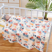 HKM-643795 Cotton Baby Blanket with Animal, Stripe, and Cartoon Patterns, Versatile Swaddling Cloth