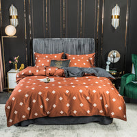 HKM-643795 Long-staple Cotton 4-Piece Double Bed Set for 1.8m Bed, Multiple Colors Available