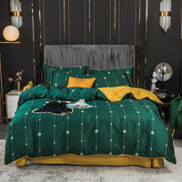 HKM-643795 Long-staple Cotton 4-Piece Double Bed Set for 1.8m Bed, Multiple Colors Available