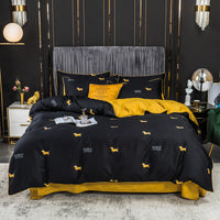 HKM-643795 Long-staple Cotton 4-Piece Double Bed Set for 1.8m Bed, Multiple Colors Available