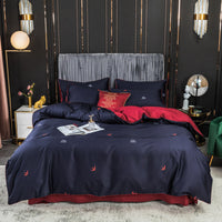 HKM-643795 Long-staple Cotton 4-Piece Double Bed Set for 1.8m Bed, Multiple Colors Available