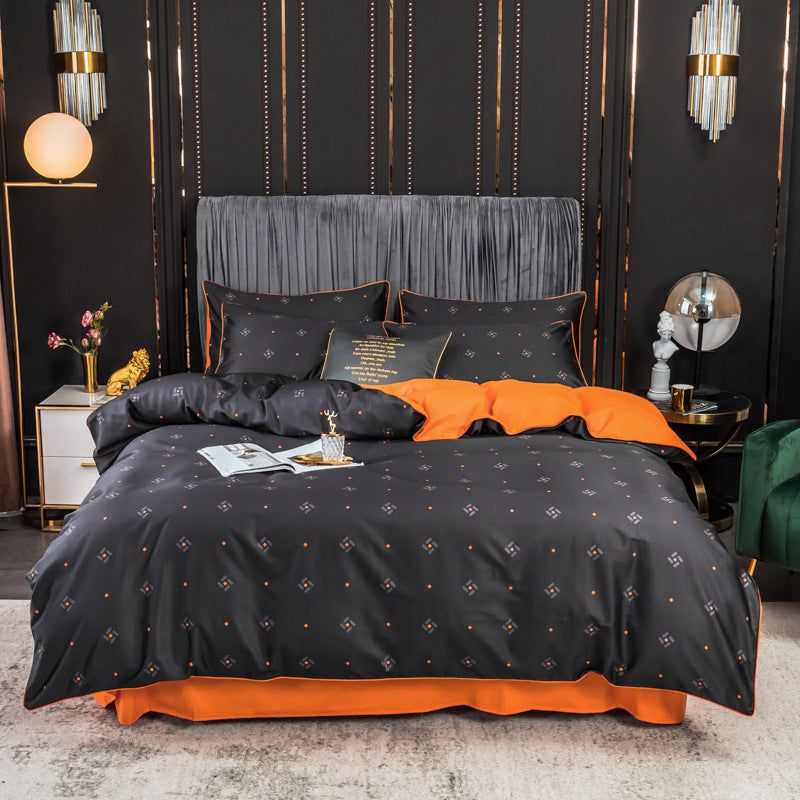 HKM-643795 Long-staple Cotton 4-Piece Double Bed Set for 1.8m Bed, Multiple Colors Available