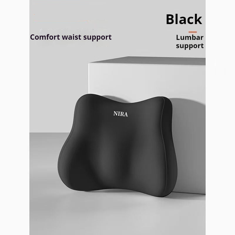 KTX-643859 Solid Color Memory Foam Waist Support Cushion - Available in Black, Dark Gray, Pink, and Blue