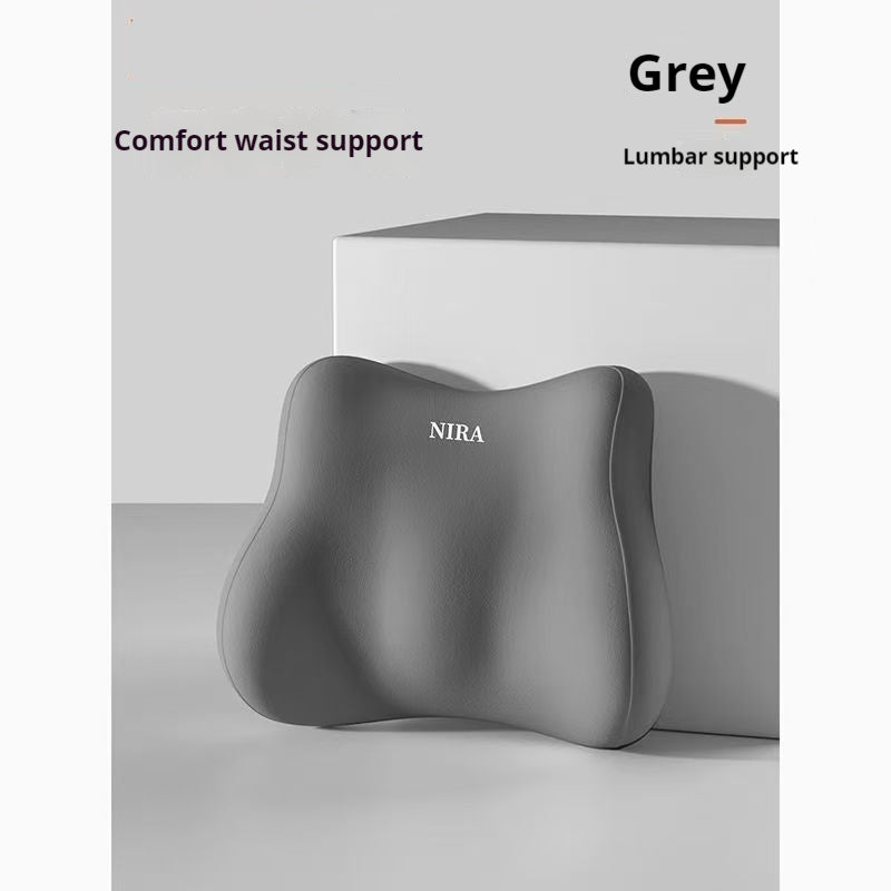 KTX-643859 Solid Color Memory Foam Waist Support Cushion - Available in Black, Dark Gray, Pink, and Blue