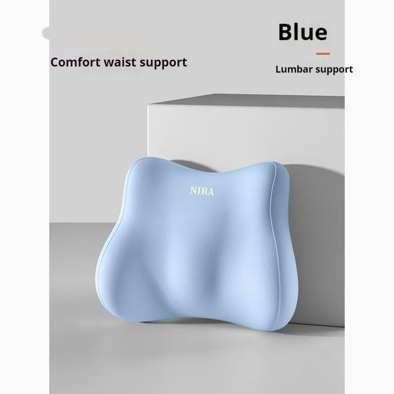KTX-643859 Solid Color Memory Foam Waist Support Cushion - Available in Black, Dark Gray, Pink, and Blue