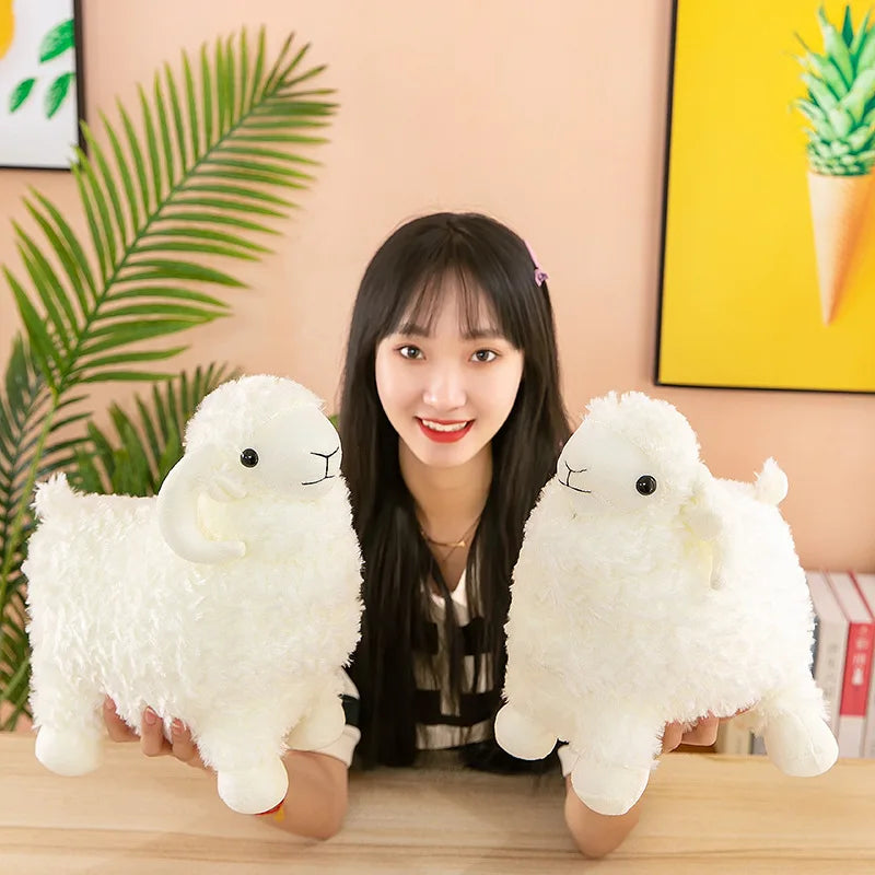 KTX-644051 Large Goat Plush Pillow - Soft Stuffed Animal Doll for Kids Ages 2 and Up, Kawaii Fluffy Toy 50cm