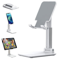 HKM-644179 Adjustable Cell Phone and Tablet Stand Holder for Desk, Ergonomic Design with Rubber Pads, Foldable Support for Viewing and Charging