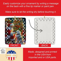 HKM-644243 American Eskimo Dog Porcelain Ornament with Customizable Back for Holiday Decorating