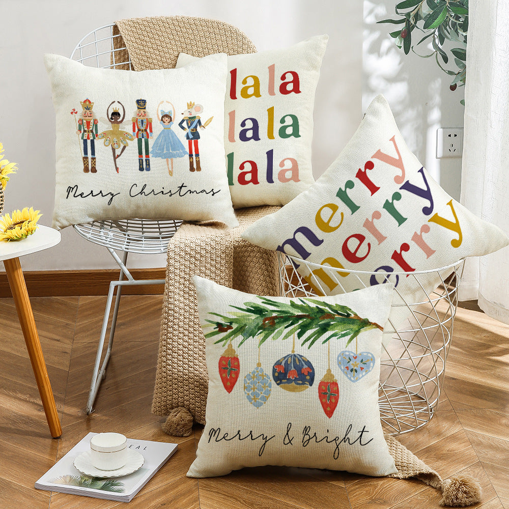 HKM-644243 Christmas Winter Cartoon Soldier Pillow Cover - 45x45cm, Various Patterns