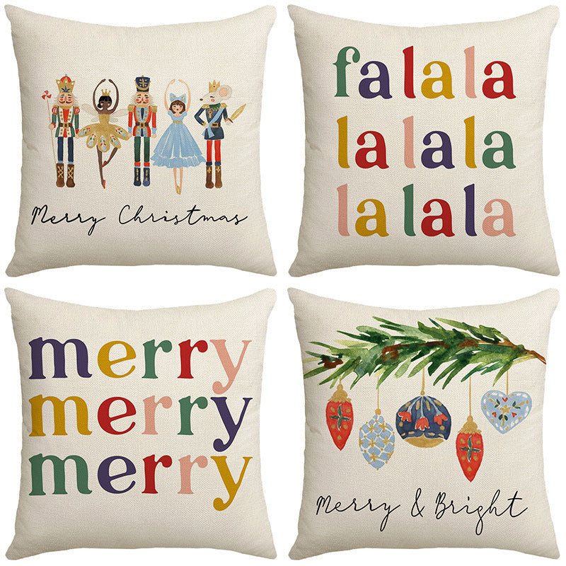 HKM-644243 Christmas Winter Cartoon Soldier Pillow Cover - 45x45cm, Various Patterns