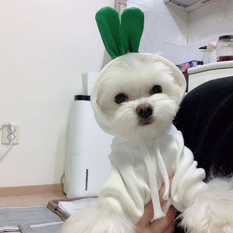 HKM-644755 Festive Apple-Themed Dog Costume for Small Pets - Cotton Vest Shirt