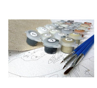 HKM-644947 DIY Digital Oil Painting Kit - 40x50cm Linen Canvas with Brushes, Paint, and Hook