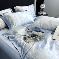 HKM-644947 Double-Sided Lyocell and Tencel Printed Quilt Cover Set with Floral Patterns - Multiple Sizes Available