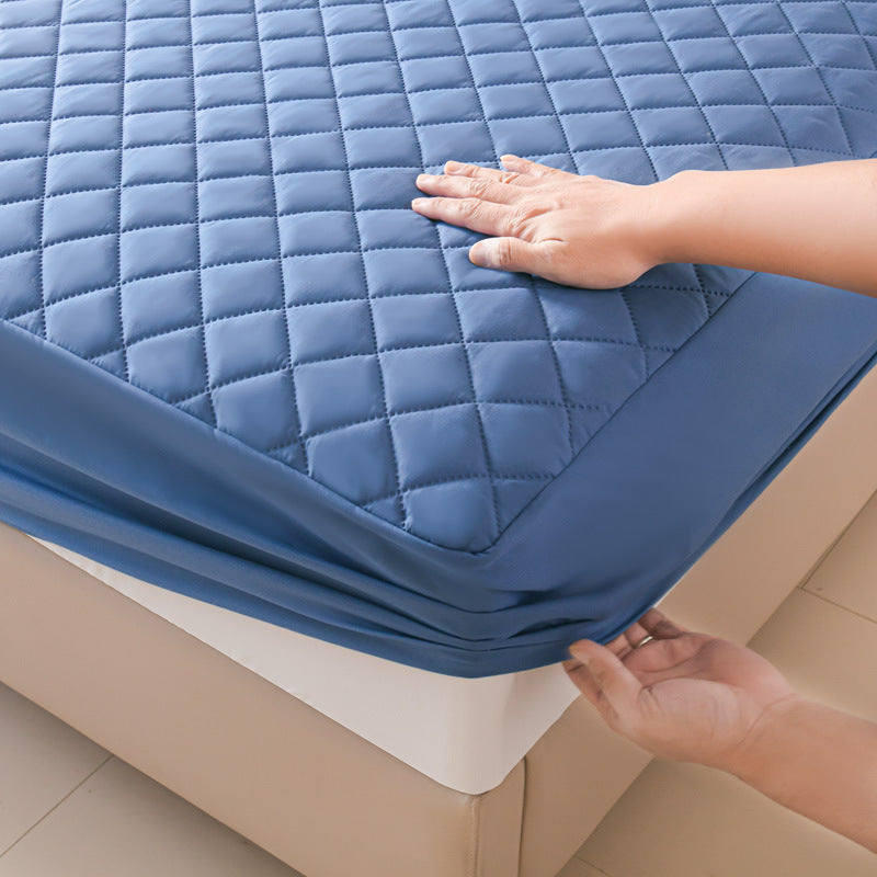 HKM-644947 Solid Color Waterproof Fitted Sheet with Pillowcase Options for Bed Sizes 90x200cm to 200x220cm