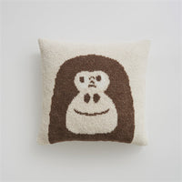 HKM-645075 Cartoon Anime Knitted Velvet Pillowcase - Black Big Face and Dark Color Options