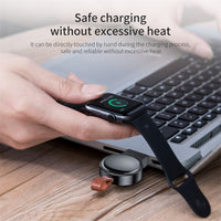 HKM-645139 Magnetic Wireless Charger for Apple Watch Series 4/3/2/1 - Fast USB Charging, Aluminum Alloy & Silicone Design