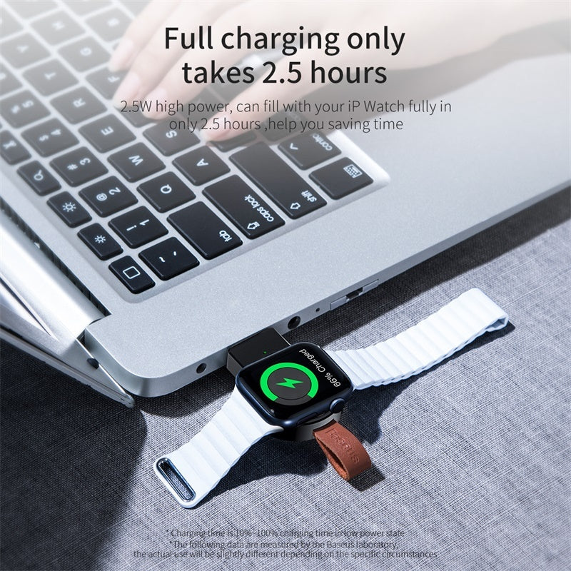 HKM-645139 Magnetic Wireless Charger for Apple Watch Series 4/3/2/1 - Fast USB Charging, Aluminum Alloy & Silicone Design