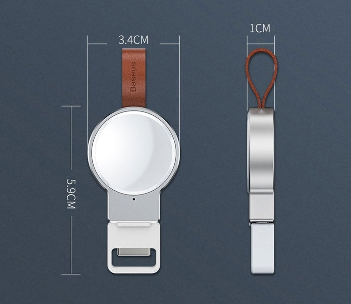 HKM-645139 Magnetic Wireless Charger for Apple Watch Series 4/3/2/1 - Fast USB Charging, Aluminum Alloy & Silicone Design