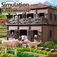 HKM-645203 DIY Farm House Animal Action Figure Play Set with Tractors and Farm Truck