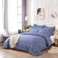 HKM-645267 Scandinavian Style Geometric 3D Three-Piece Duvet Cover Set in Various Colors