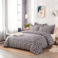 HKM-645267 Scandinavian Style Geometric 3D Three-Piece Duvet Cover Set in Various Colors