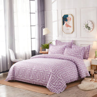 HKM-645267 Scandinavian Style Geometric 3D Three-Piece Duvet Cover Set in Various Colors