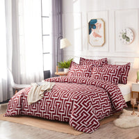 HKM-645267 Scandinavian Style Geometric 3D Three-Piece Duvet Cover Set in Various Colors